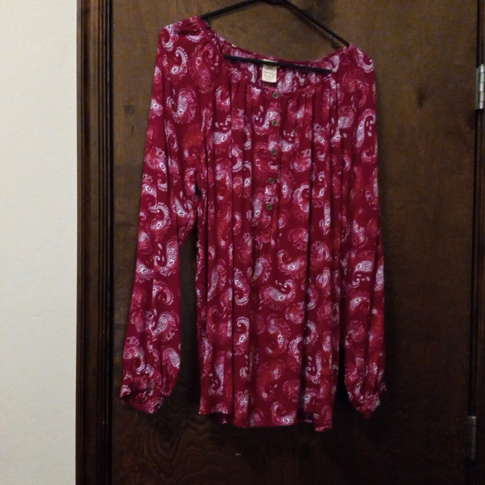 Deep Red Peasant top